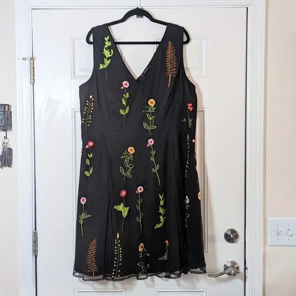 eshakti party dress Wayward Fancies eShakti Tiered Ruffle Dress - Blue Floral Summer Cute Size  3X